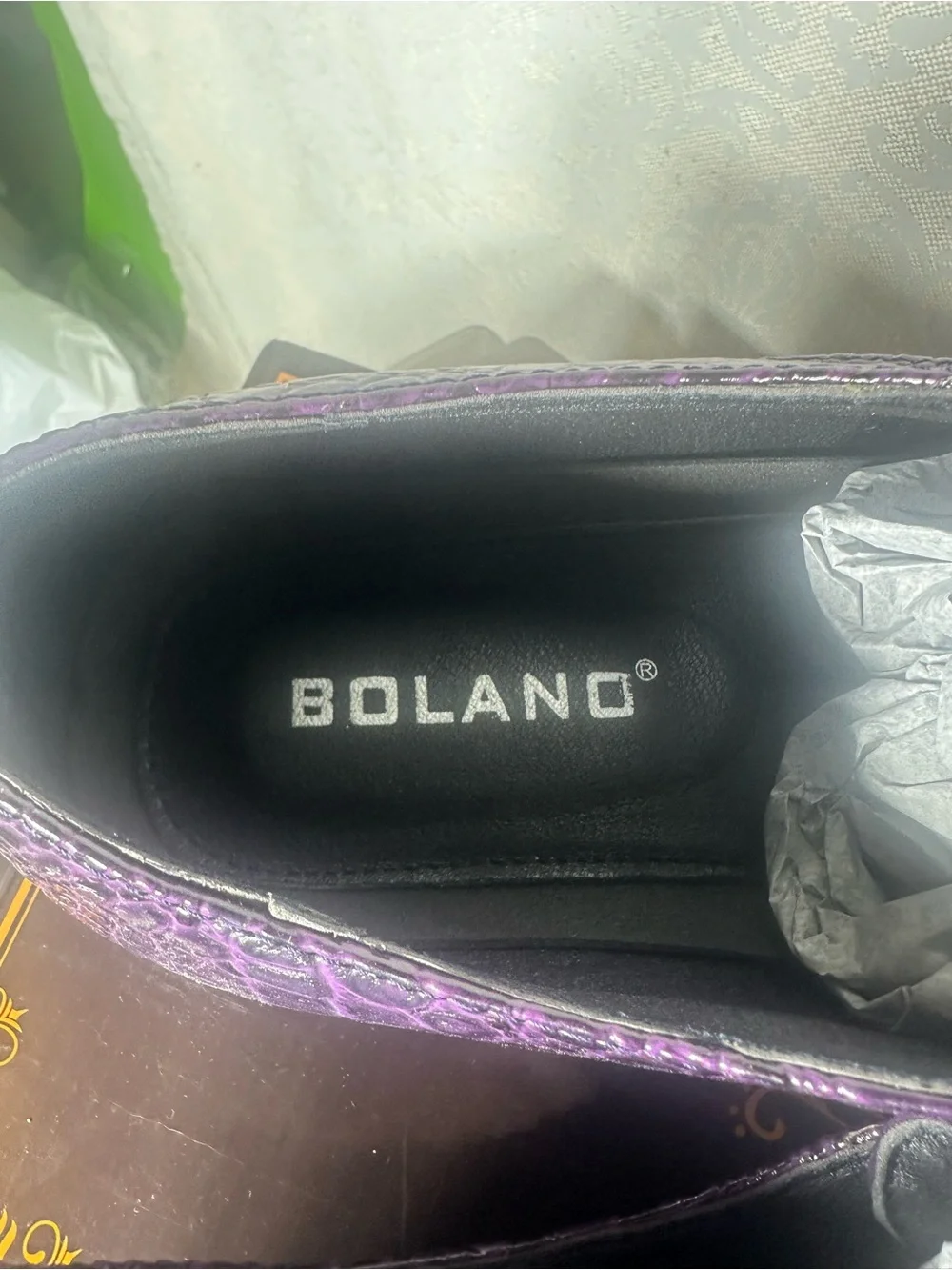 Bolano Bandit-049 Purple Faux Leather Men's Dress Oxford Shoes Size 12 Lace-Up